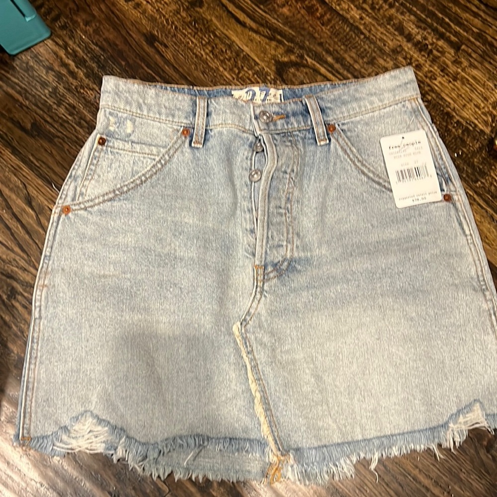 Free People denim mini skirt